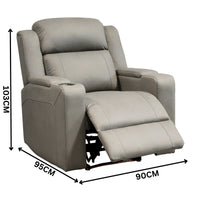 Homie 1 Seater Electric Recliner Sofa Rhino Suede Fabric Lounge Grey