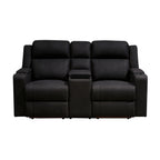 Homie 2 Seater Electric Recliner Sofa Rhino Suede Fabric Lounge Black