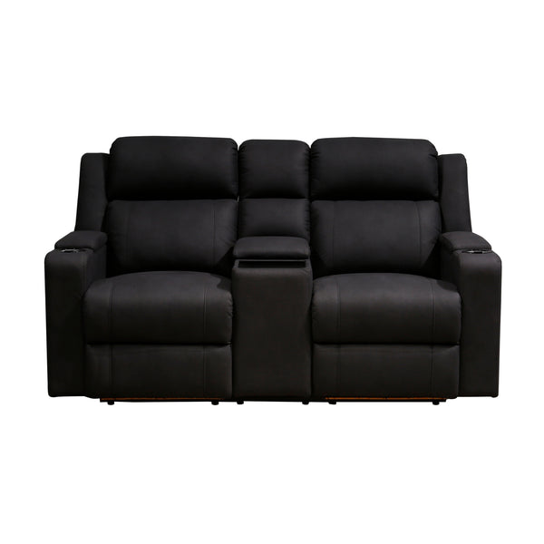Homie 2 Seater Electric Recliner Sofa Rhino Suede Fabric Lounge Black