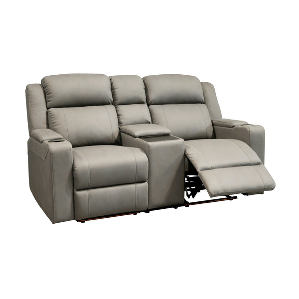 Homie 2 Seater Electric Recliner Sofa Rhino Suede Fabric Lounge Grey