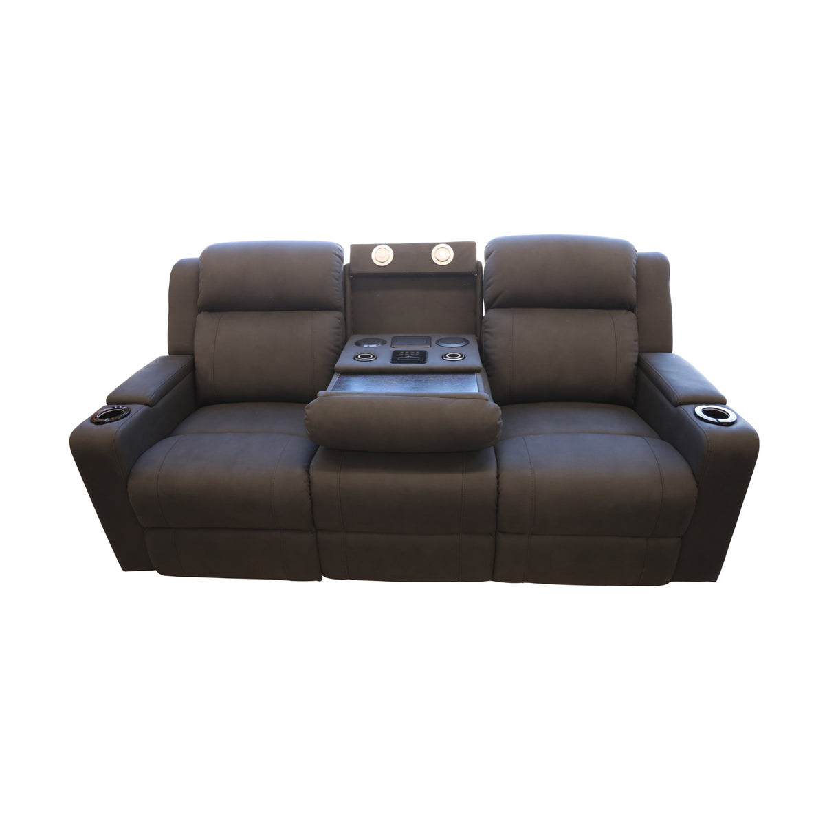 Homie 3 Seater Electric Recliner Sofa Rhino Suede Fabric Lounge Black