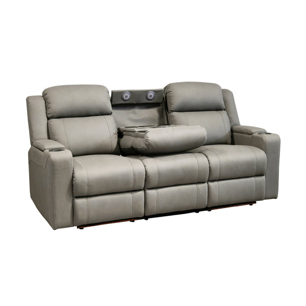 Homie 3 Seater Electric Recliner Sofa Rhino Suede Fabric Lounge Grey