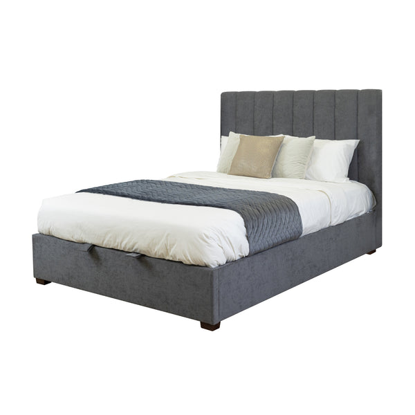Homie King Bed Frame Gas Lift Storage Dark Grey