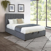Homie King Bed Frame Gas Lift Storage Dark Grey