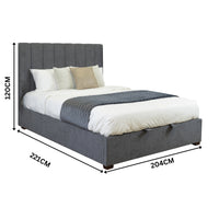 Homie King Bed Frame Gas Lift Storage Dark Grey