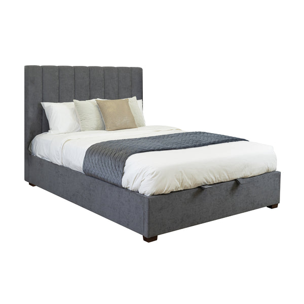 Homie Queen Bed Frame Gas Lift Storage Dark Grey