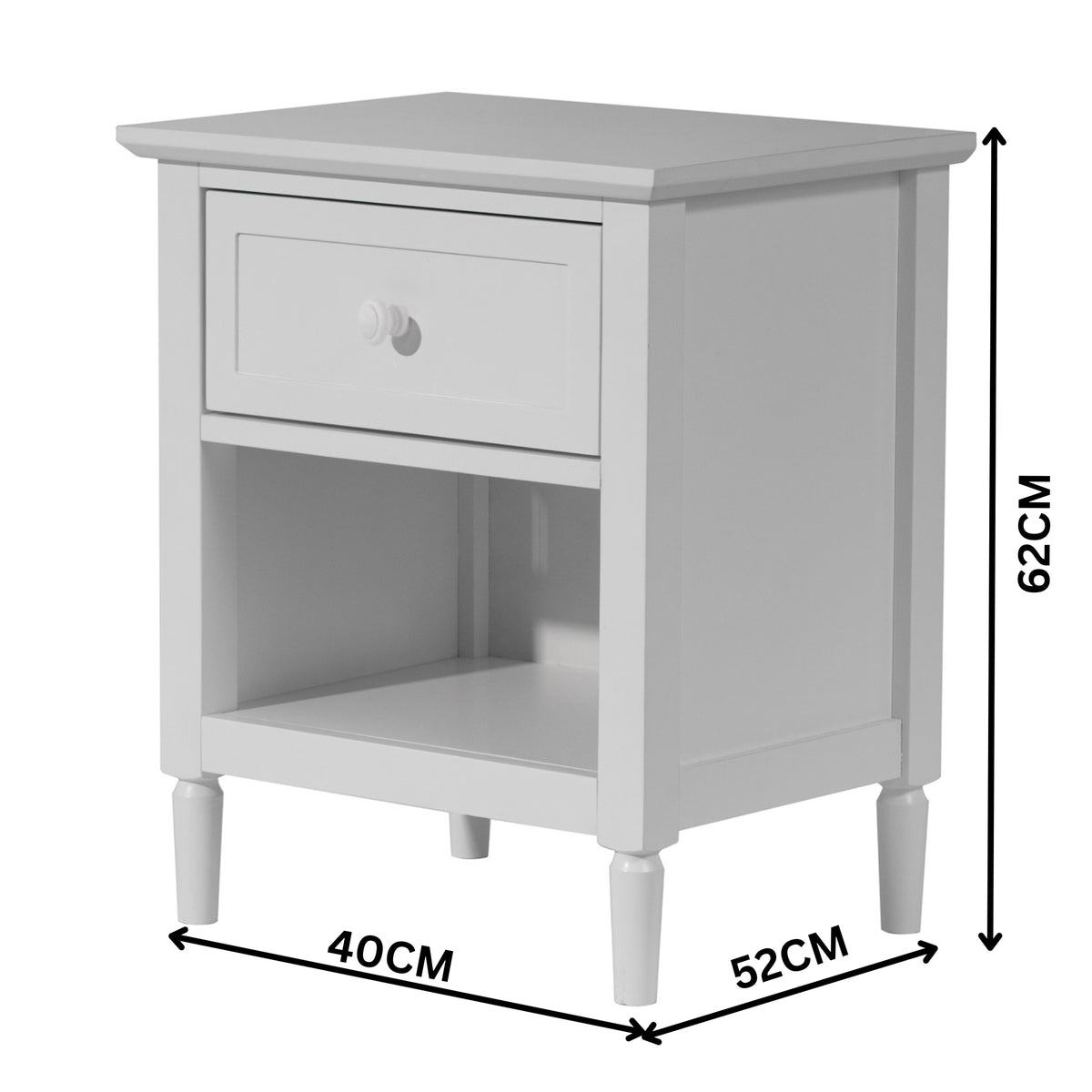 Hotham Bedside Table White