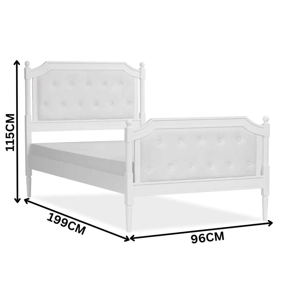 Hotham Single Bed Frame White