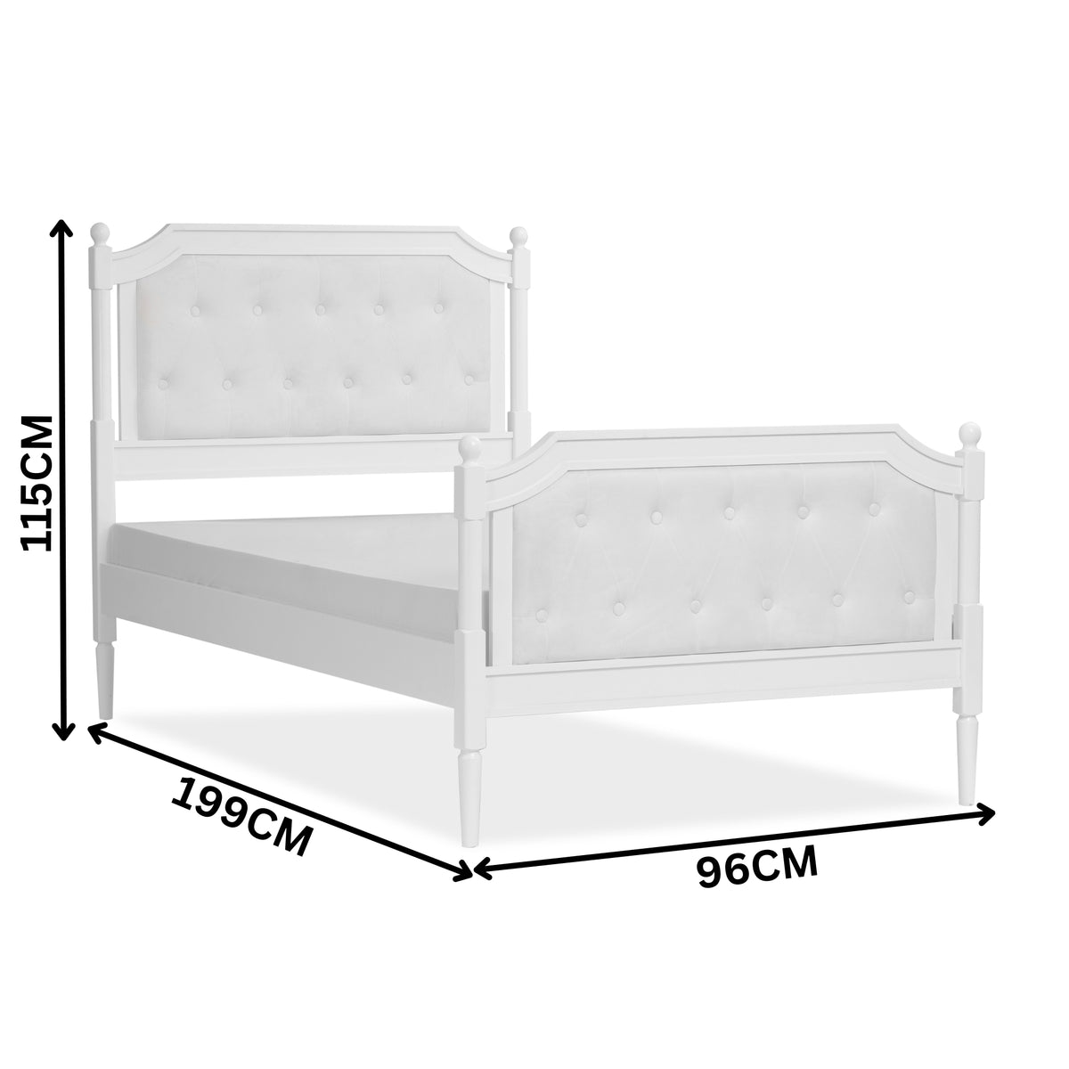 Hotham Single Bed Frame White