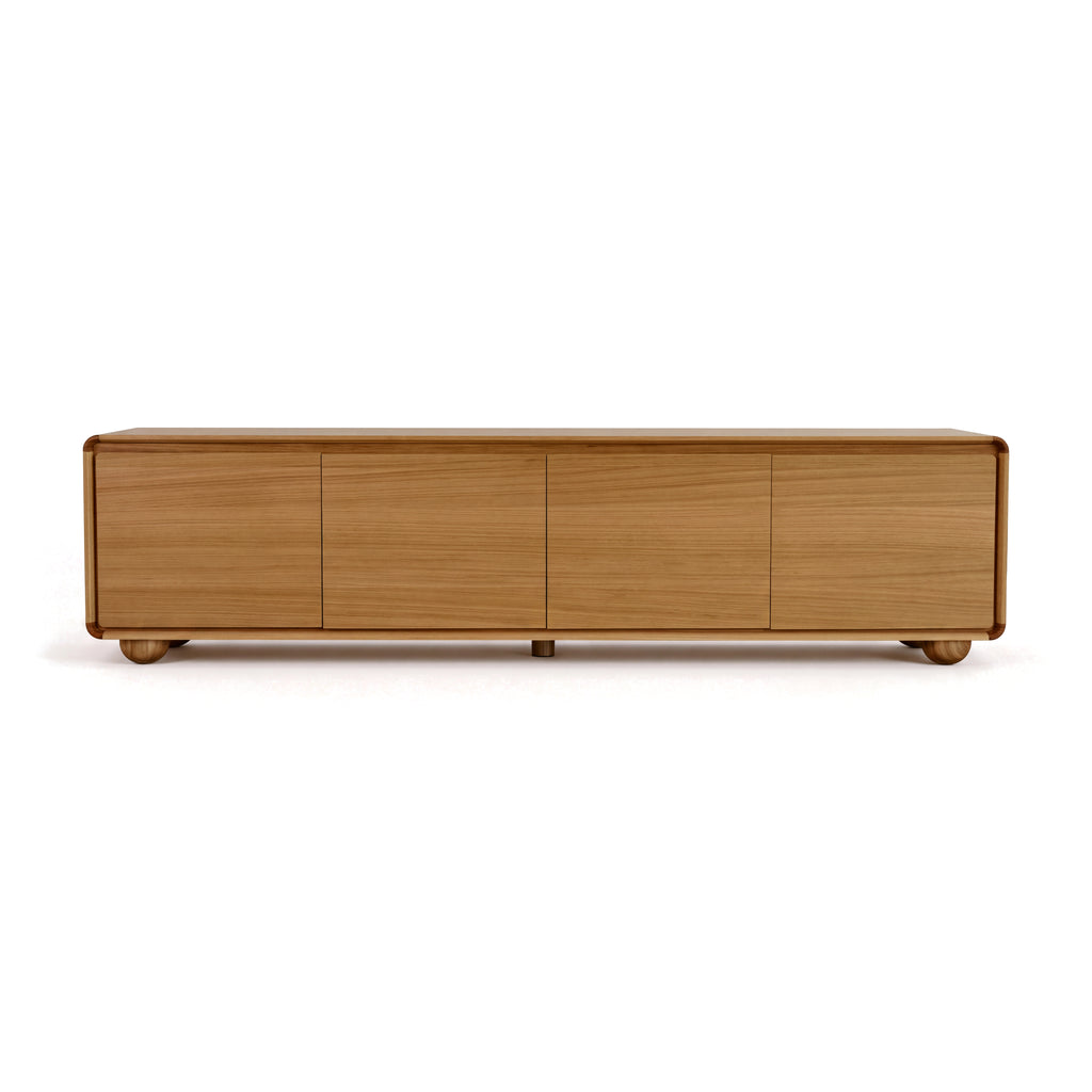 Hudson Jenny 220cm ETU Entertainment TV Unit Natural, front view on a white background