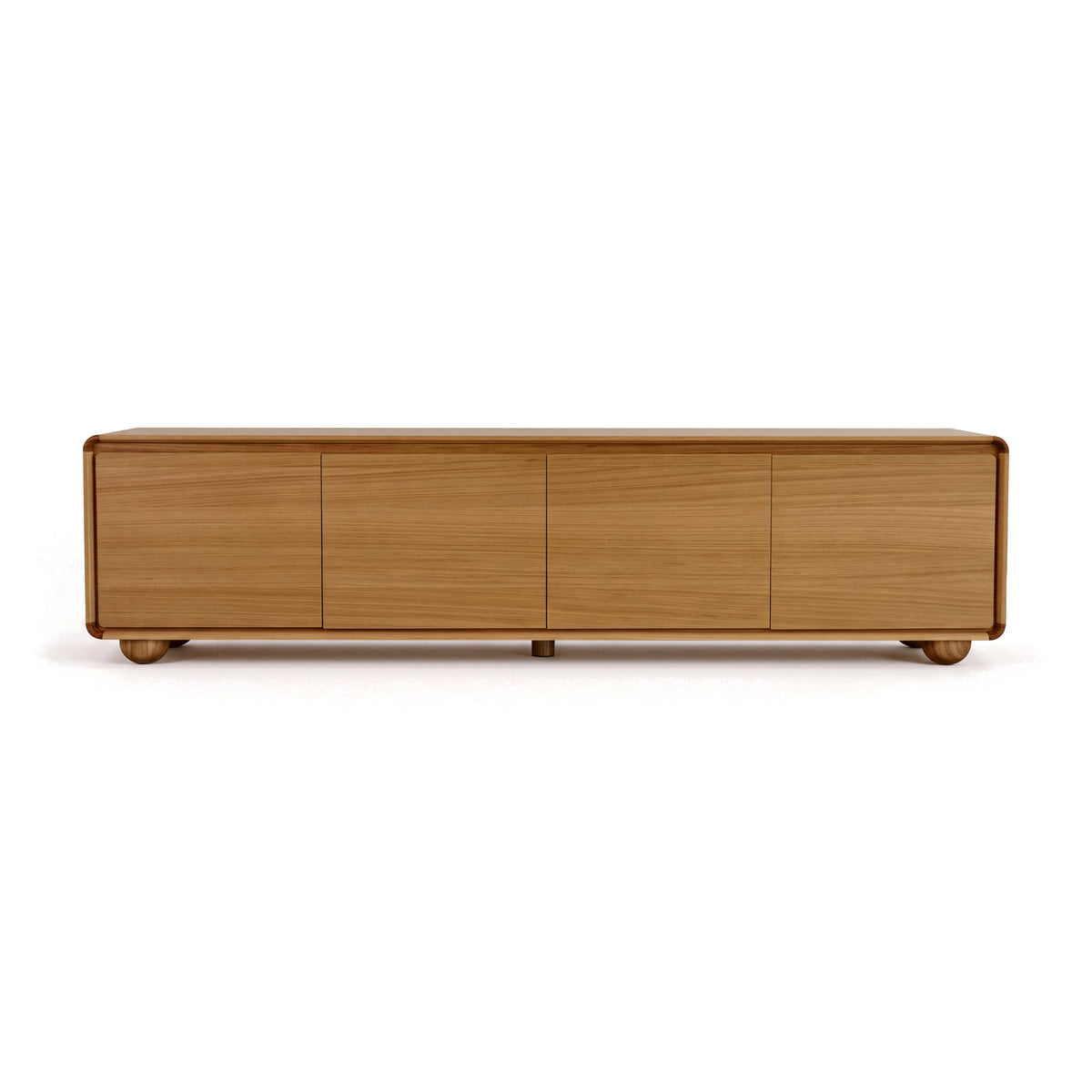 Hudson Jenny 220cm ETU Entertainment TV Unit Natural, front view on a white background