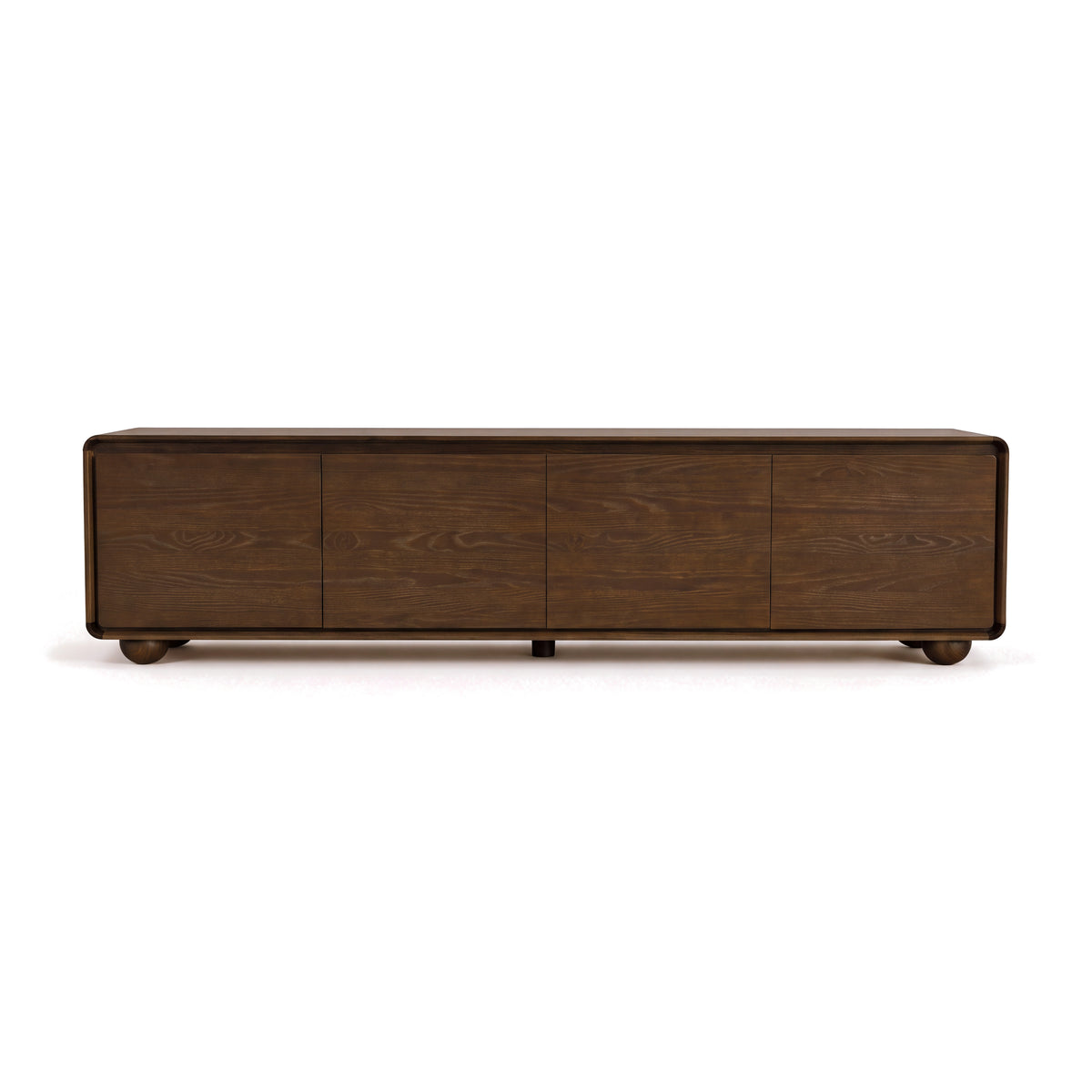 Hudson Jenny 220cm ETU Entertainment TV Unit Walnut, front view on a white background