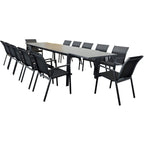 Iberia 230-345cm Outdoor Extensible Dining Table Charcoal 