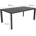 Iberia 7pc Outdoor Dining Table Chair Set Charcoal 