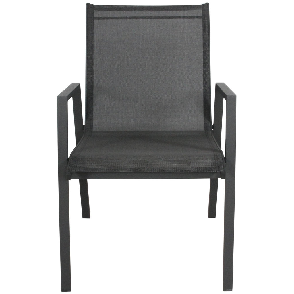 Iberia 7pc Outdoor Dining Table Chair Set Charcoal 
