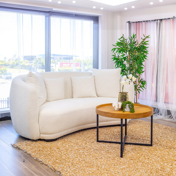 Ibiza 2.5 Seater Sofa Boucle Fabric Lounge White