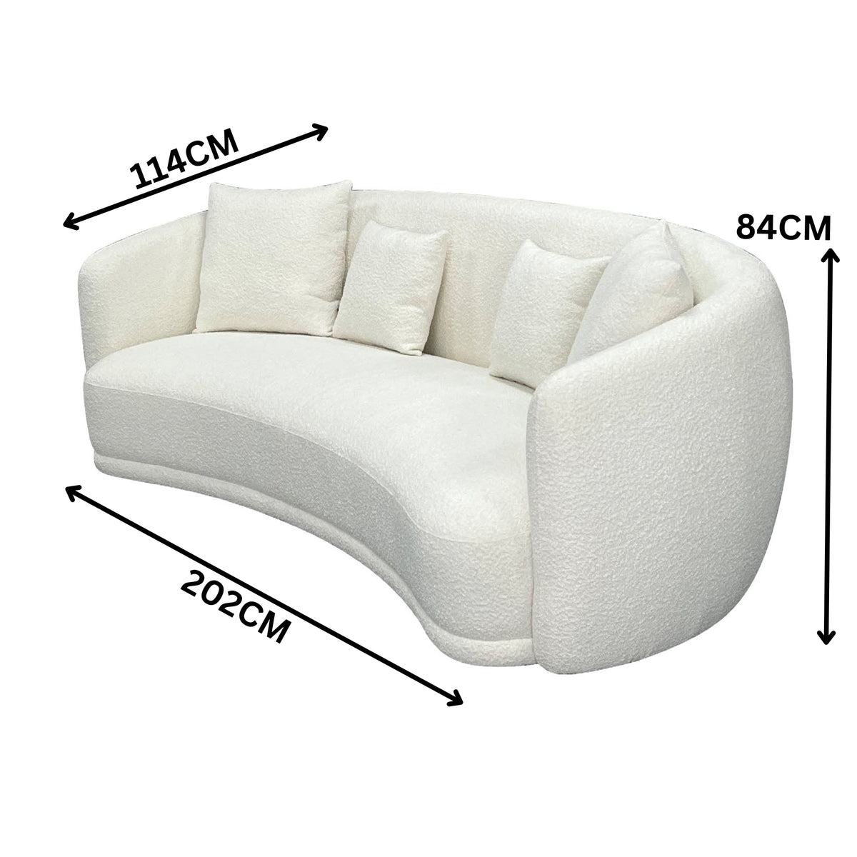 Ibiza 2.5 Seater Sofa Boucle Fabric Lounge White