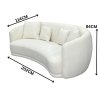 Ibiza 2.5 Seater Sofa Boucle Fabric Lounge White