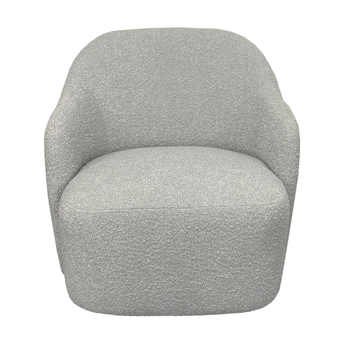 Ibiza Swivel Armchair Boucle Fabric Chair Light Grey