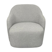 Ibiza Swivel Armchair Boucle Fabric Chair Light Grey