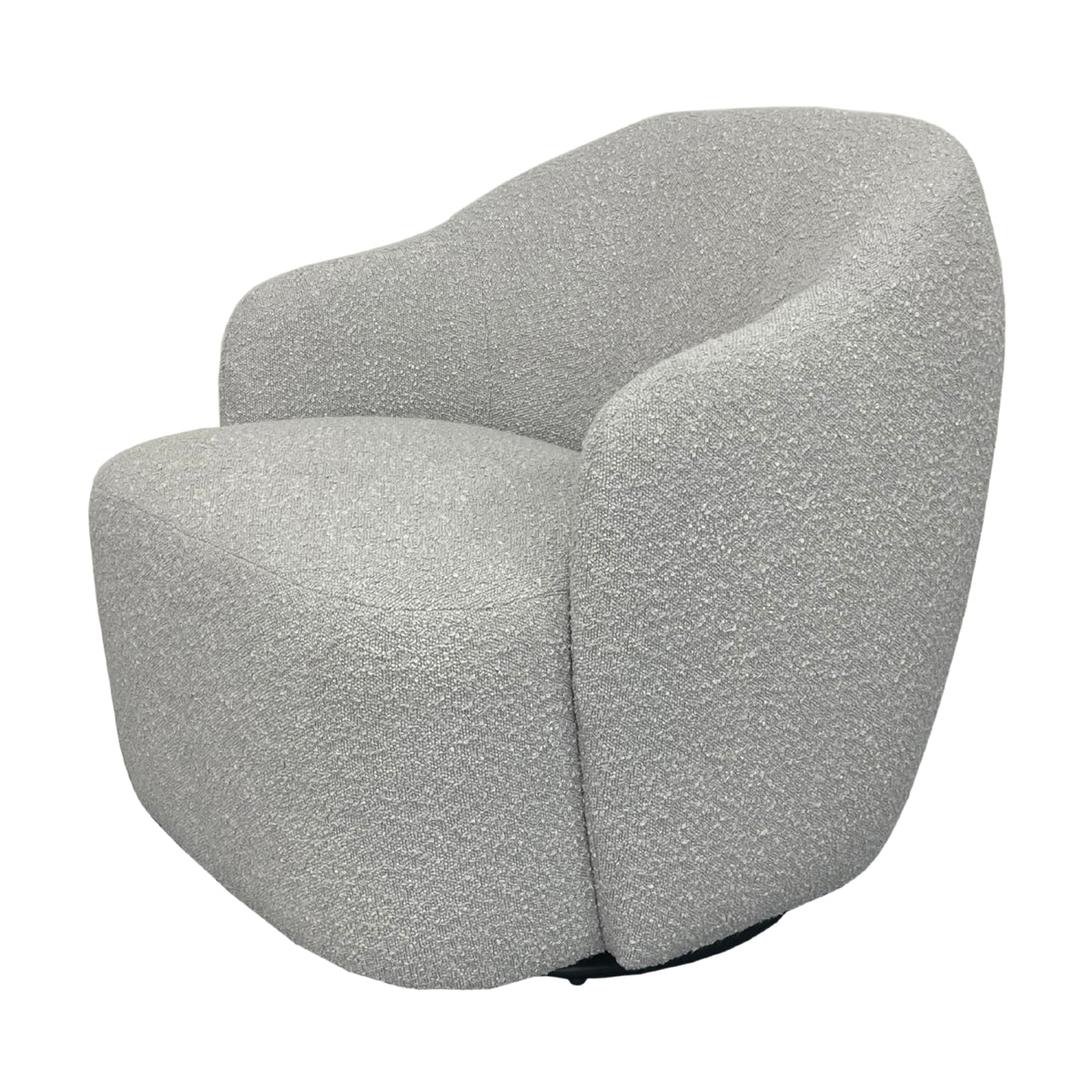 Ibiza Swivel Armchair Boucle Fabric Chair Light Grey