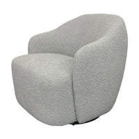 Ibiza Swivel Armchair Boucle Fabric Chair Light Grey