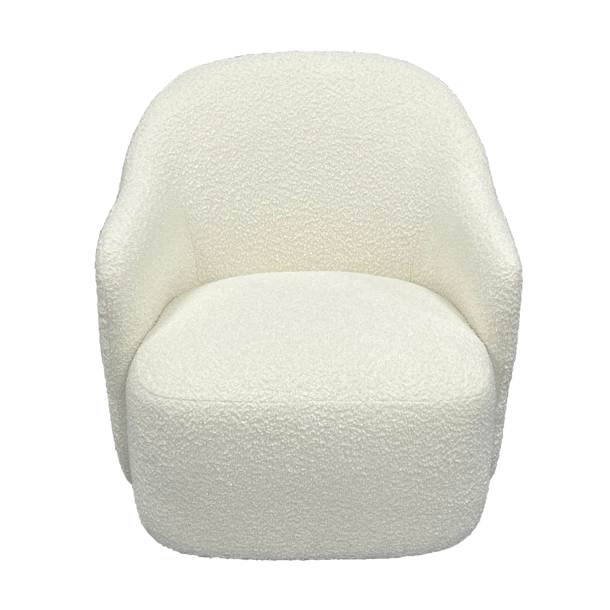 Ibiza Swivel Armchair Boucle Fabric Chair White