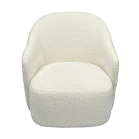 Ibiza Swivel Armchair Boucle Fabric Chair White