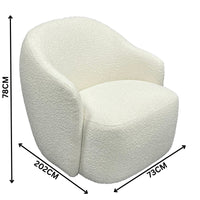 Ibiza Swivel Armchair Boucle Fabric Chair White