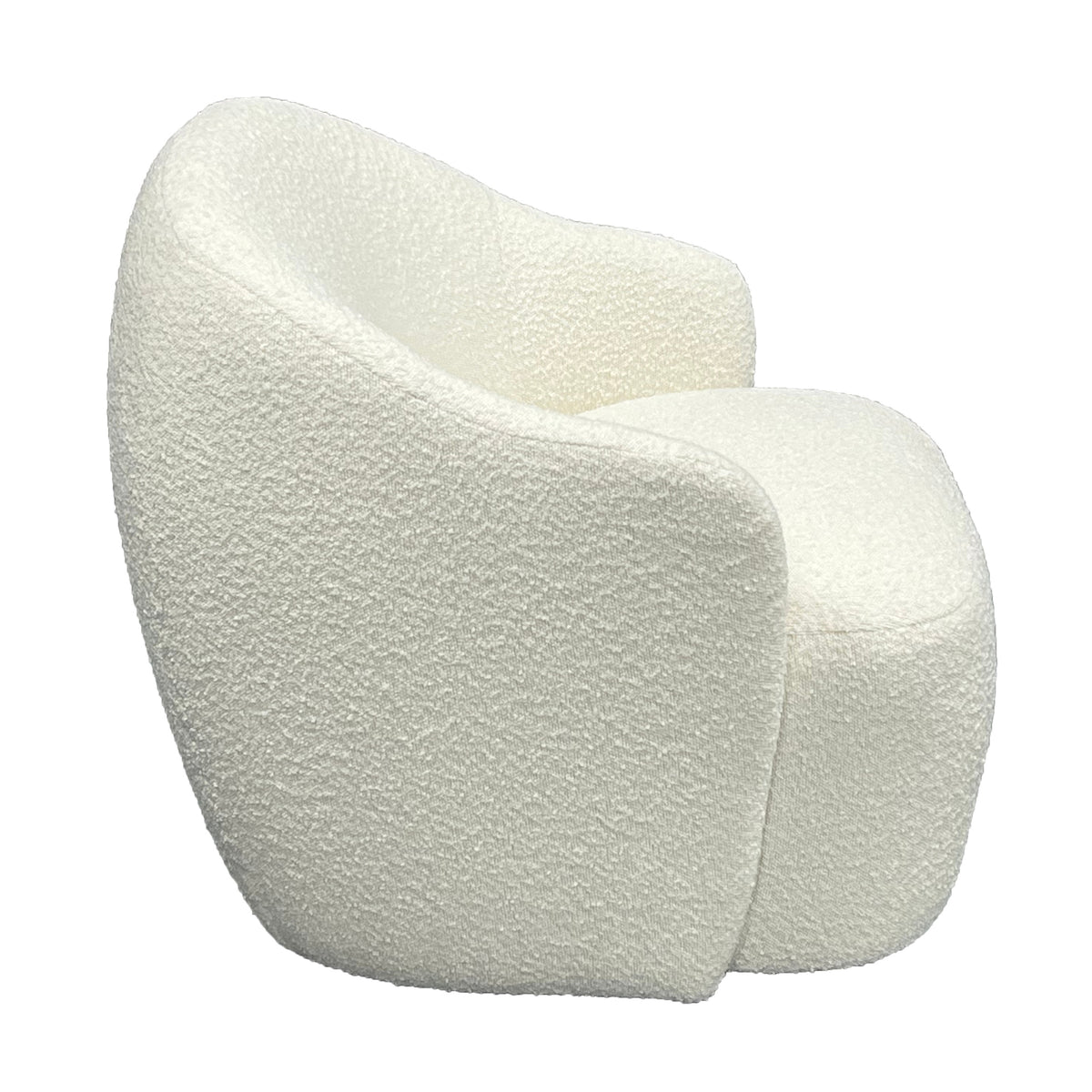 Ibiza Swivel Armchair Boucle Fabric Chair White