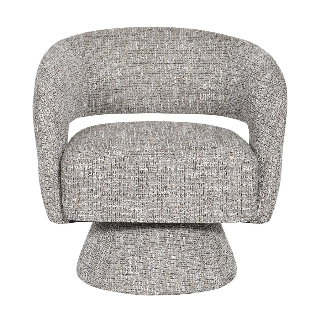 Ivie Fabric Swivel Accent Occasional Chair Almond Grey