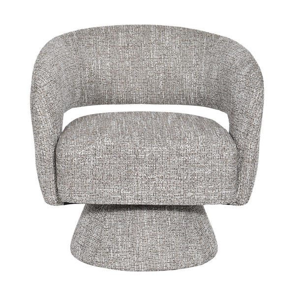 Ivie Fabric Swivel Accent Occasional Chair Almond Grey