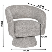 Ivie Fabric Swivel Accent Occasional Chair Almond Grey