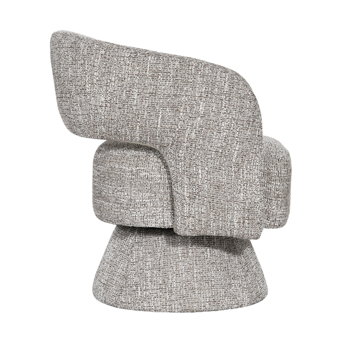 Ivie Fabric Swivel Accent Occasional Chair Almond Grey
