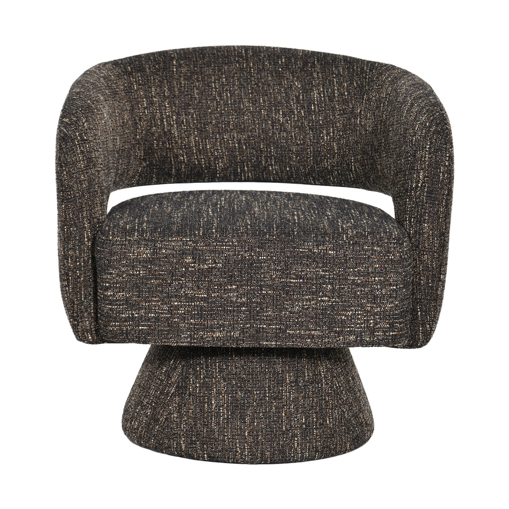 Ivie Fabric Swivel Accent Occasional Chair Chocolate