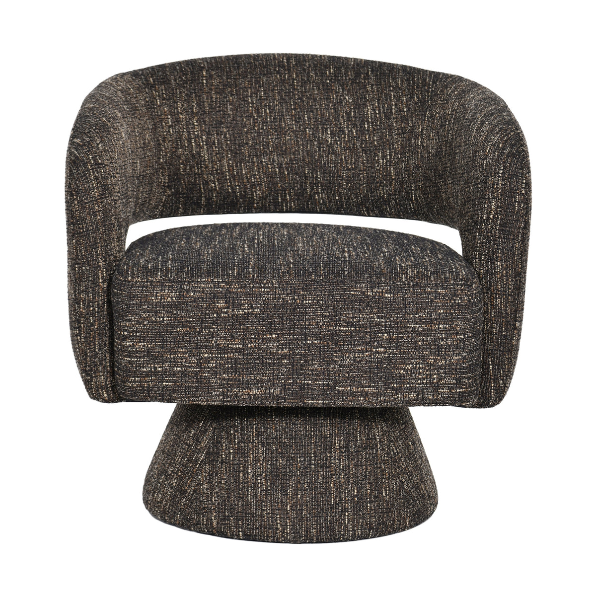 Ivie Fabric Swivel Accent Occasional Chair Chocolate