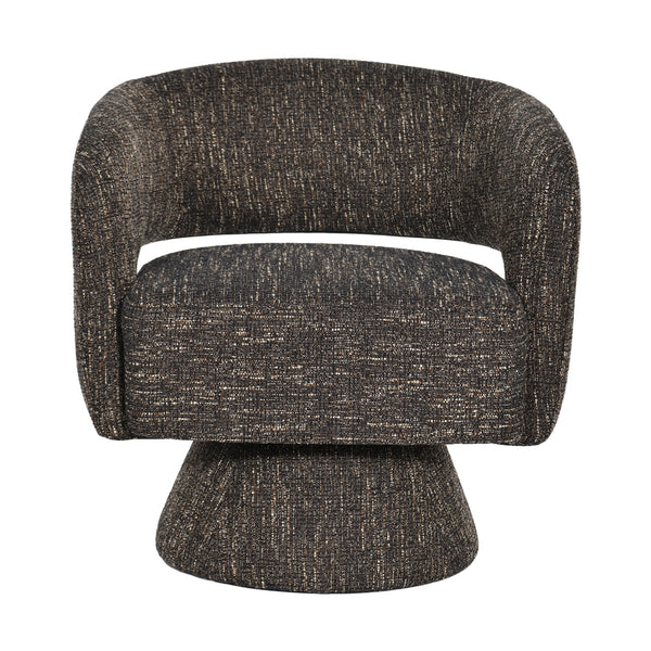 Ivie Fabric Swivel Accent Occasional Chair Chocolate