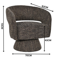 Ivie Fabric Swivel Accent Occasional Chair Chocolate