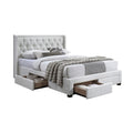 Jackson King Size Bed Frame 4 Storage Drawers Boucle Fabric Ivory Cream