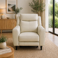 Jakob 1 Seater Leather Electric Recliner Lounge Beige