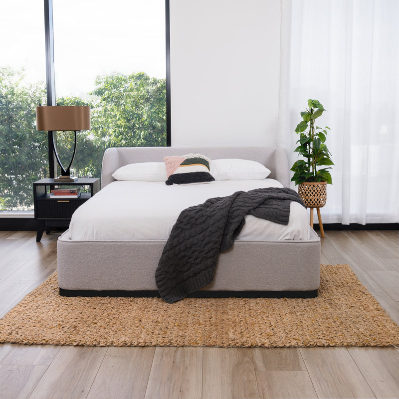 Jamar Fabric Bed Frame Grey Queen 
