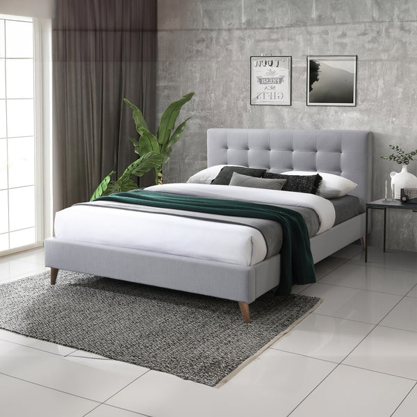 Janice Double Bed Frame Fabric Grey