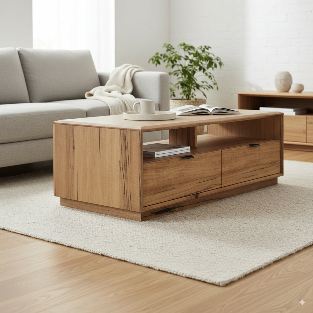 Japandi 130cm Coffee Table Natural Oak