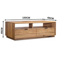 Japandi 130cm Coffee Table Natural Oak
