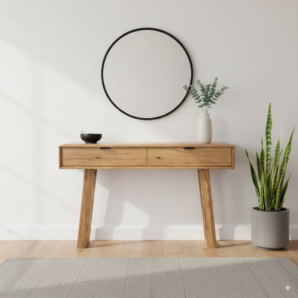 Japandi 130cm Console Table Natural Oak