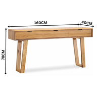 Japandi 160cm Console Table Natural Oak
