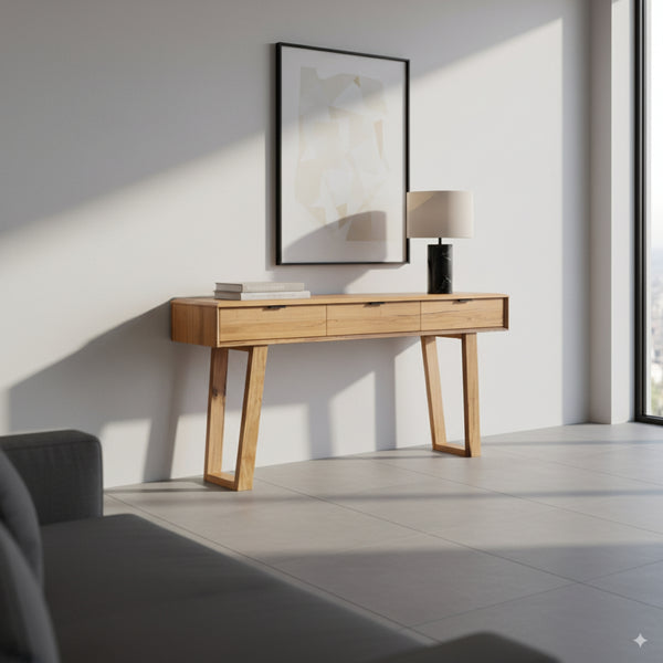 Japandi 160cm Console Table Natural Oak