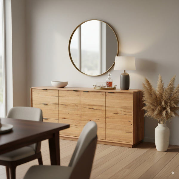 Japandi 180cm Buffet Table Natural Oak