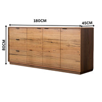 Japandi 180cm Buffet Table Natural Oak