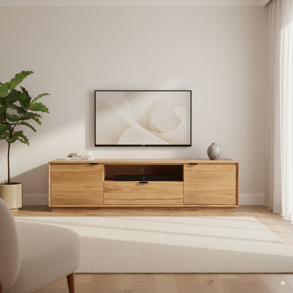 Japandi 180cm ETU Entertainment TV Unit Natural Oak